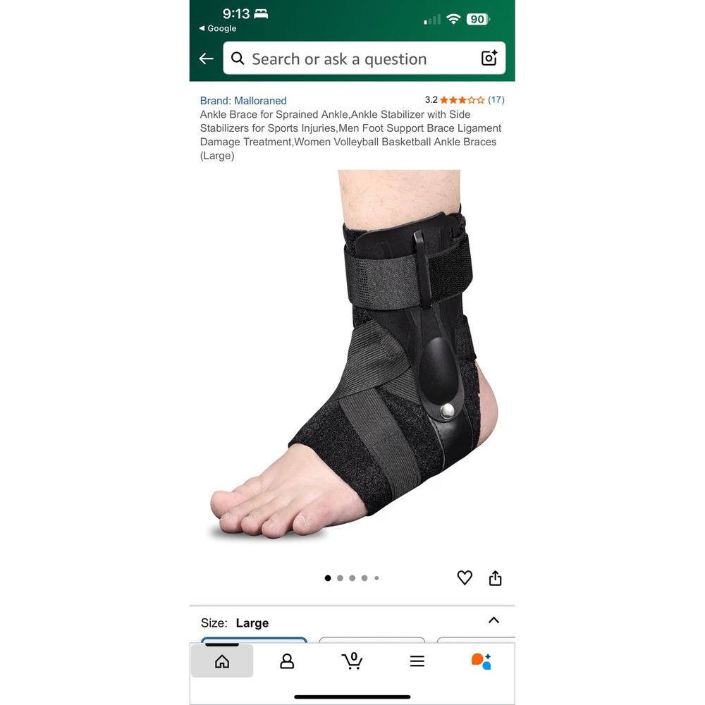 New Malloraned
Ankle‎ Brace for
Sprained Ankle, Ankle & Side S
Stabilizers, XL